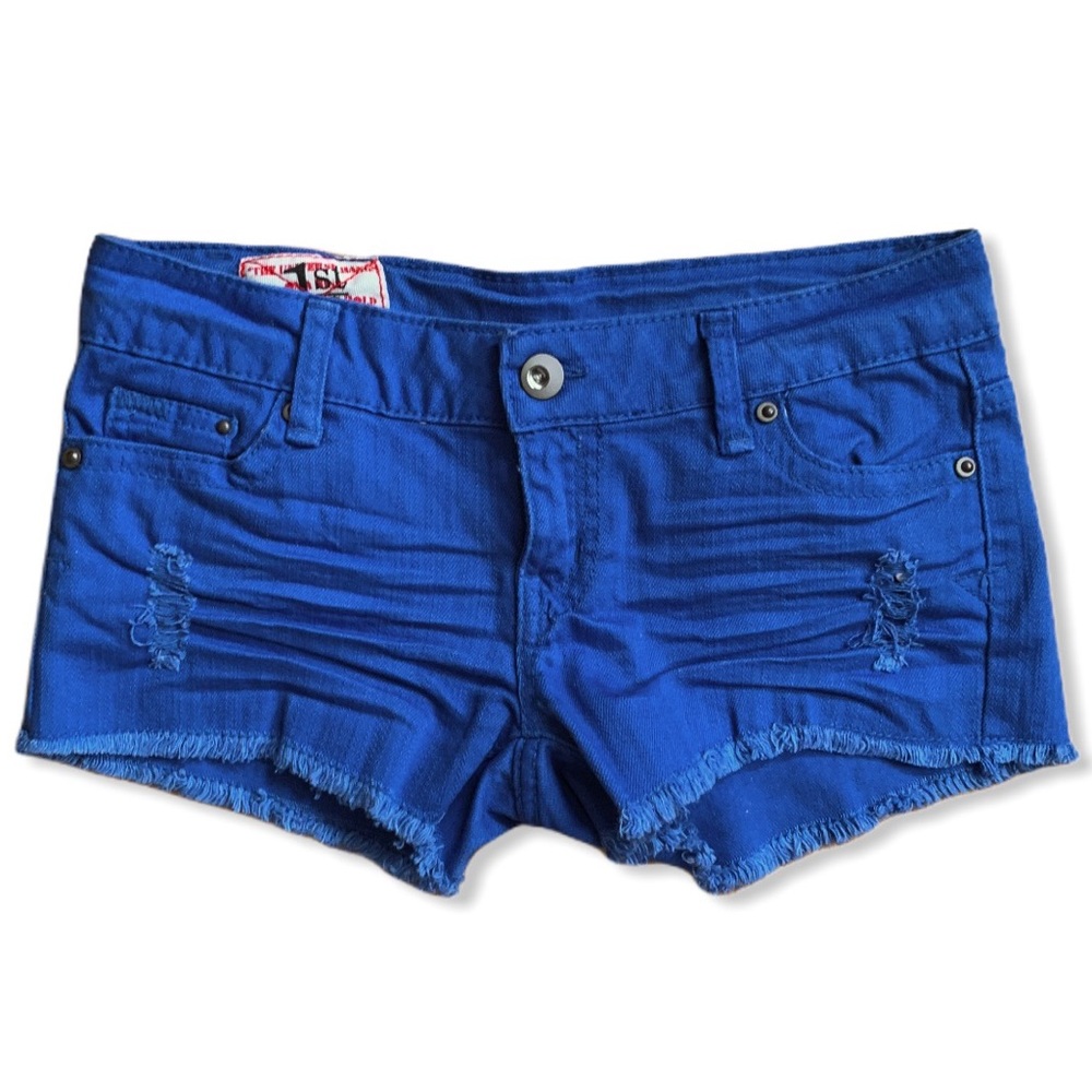 1st Kiss Blue Dye Ripped Denim Shorts Size 1